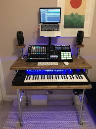 The desk itself has to be discreet and stylish enough so as to not become the main attraction of the space, yet needs to complement your existing workflow. Industrial Style Music Desk Audio Workstation Home Recording Studio Desk To Your Exact Requi Home Music Rooms Home Studio Desk Recording Studio Desk