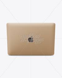 Download Apple Macbook Mockup Back View In Device Mockups On Yellow Images Object Mockups PSD Mockup Templates
