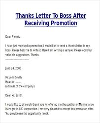 Sample Thank You Letter For Promotion Examples Word Pdf Recommendation Letter To Boss Job Letter Lettering