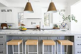 long gray kitchen island with drawers