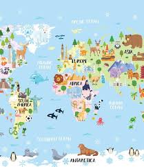 Printable Art For Kids Room Animal World Map For Kids World Etsy In 2020 Animal Wall Art Kids Maps For Kids Kids World Map