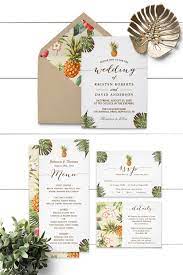 Planning A Destination Wedding In Summer Season This Tropical Leaves Pineapple Luau Tropical Wedding Invitations Luau Wedding Destination Wedding Invitations