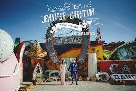 Neon museum las vegas wedding photo. Neon Museum Wedding Jennifer Christian Las Vegas Nv
