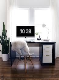 Black And White Office Table An Organized Workspace Room For Tuesday Home Office Design Simple Desk Decor Home Office Space
