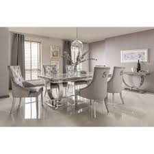 Get free shipping on qualified gray dining room sets or buy online pick up in store today in the furniture department. Arianna Marble Dining Table Set In Grey Dining Room From Breeze Furniture Uk