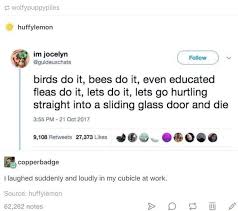 Birds Do It Bees Do It Even Educated Fleas Do It I Wanna Do It Tumblr I Wanna Do It Tumblr Sofunny Teenagerposts Tumblr Tumblrfunny Tumblrposts Wanna In 2020 Dumm Lustig 9gag Funny Tumblr Witzig