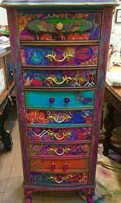 Love Furniture With Age And Stories To Tell Used Furniture Has A Very Special Place In My Funky Painted Furniture Whimsical Painted Furniture Paint Furniture