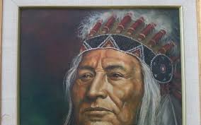 John Steele (b.1934) Western Native American Indian Chief Masterpiece  Painting