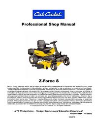 Safety interlock system & switch operation checks the following operational checks should be made daily: Cub Cadet Z Force Series Full Service Repair Manual Pdf Download By Heydownloads Issuu
