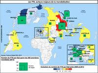 Les Ftn Des Acteurs Majeurs De La Mondialisation 2005 2013 On Observe Un Glissement Des Plus Grandes Firmes De L Occi Mondialisation Geographie Planisphere