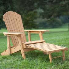 Reclining Adirondack Chair With Pull Out Ottoman In Natural Fir Wood Wood Adirondack Chairs Outdoor Chairs Adirondack Chair