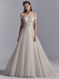 Beaded Sweetheart Off The Shoulder Bodice Tulle Skirt Wedding Dress By Maggi Tulle Skirt Wedding Dress Wedding Dresses Kleinfeld Maggie Sottero Wedding Dresses