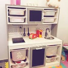 What Do You Do With The Play Kitchen When Your Kid Outgrows It This One Made From Trofast Units Can Ikea Play Kitchen Diy Play Kitchen Kids Furniture Design