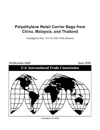 Product categories all 5 snack foods 5. Polyethylene Retail Carrier Bags From China Malaysia And Usitc
