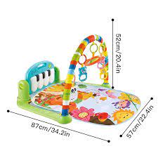 3 hanging toys and a mirror stimulate the baby's senses, attract the baby's attention and promote the baby's cognitive development. Buy Baby Play Mat Activity Gym With 5 Hanging Toys Kick And Play Piano Gym Mat With Music And Lights Baby Jungle Gym For Infants And Toddlers Aged 0 To 12months Online