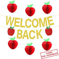 Discover quality paper apple decorations on dhgate and buy what you need at the greatest convenience. Welcome Back Banner Gold Glitter Back To School Party Decorations Supplies First Day Of School Banner