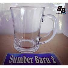 Gelas jus/ gelas kaca/ gelas: Gelas Kopi Kaca Tebal Pegangan Isi 6pcs Shopee Indonesia