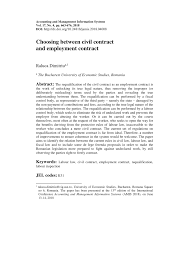 * contract colectiv de munca cu clauza de confidentialitate. Pdf Choosing Between Civil Contract And Employment Contract