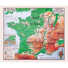 La carte du relief de la france a une cartographie agréable et peut très bien vous rapprocher du paysage varié de la france. Ancienne Carte Scolaire Vidal Lablache N 2 France Cours D Eau Dimensions 120 X 100 Cm Support D Impression Poster Papier 150 G M Le Moins Cher