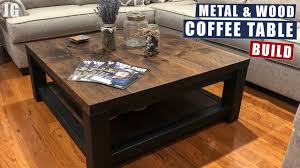 Diy bench to sofa table. Metal Wood Coffee Table Build Jimbo S Garage Youtube