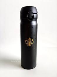 Starbucks Brunei Thermos Flask Tumbler Matte Black Gold Uv Star Limited 17oz Htf Thermos Flask Thermos Starbucks