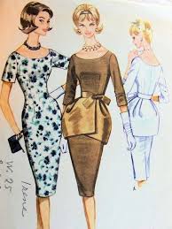 1960 Cocktail Dress Pattern Scoop Neck Sheath Detachable Tunic Peplum Mccalls 5667 Vintage Dress Patterns Cocktail Dress Patterns Retro Fashion