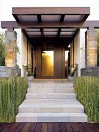 Modern Dream House Design Featuring Brown Cream Modern House Design And Impressive Entrance Door Decoration W Modern Front Porches Porch Design Entrance Design