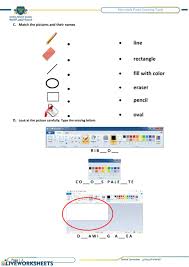 ms paint drawing tools worksheet