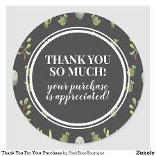 26 types of thank you emails for your customers in 2021. Thank You For Your Purchase Classic Round Sticker Zazzle Com In 2021 Custom Holiday Card Custom Stickers Round Stickers