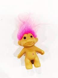 Vintage cabelo rosa troll 1990 vintage troll boneca brinquedo ...
