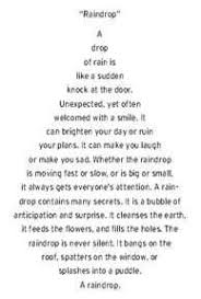 Image Detail For Raindrop Concrete Poem Shape Poems For Kids Poetry Lessons Concrete Poem