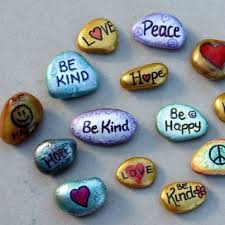 Kindness Rocks Find Some Flat Stones Clean And Decorate With Paint Glitter Stickers Etc A Co Kindness Rocks Rock Painting Designs Painted Rocks Diy