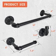 5% coupon applied at checkout. Buy 5 Pieces Industrial Pipe Towel Holder Set Rustic Farmhouse Black Towel Rack Wall Mounted Bath Accessories Hardware Includes Towel Bar 14 Inch Toilet Paper Holder 3 Robe Hooks Online In Indonesia B0875q2h3z