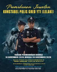 Sistem semakan online memudahkan semakan status perkhidmatan polis secara atas talian. Jawatan Kosong Konstabel Polis Gred Yt1 Lelaki Tarikh Tutup Permohonan 30 November 2020
