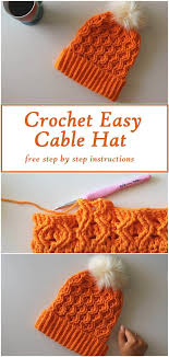 Crochet An Easy Cable Hat Crochet Hats Crochet Cable Stitch Crochet Cable