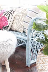 Diy Rattan Bench Makeover With Target Devine Color Paint Outdoor Furniture Makeover Rattan Outdoor Furniture Painting Wicker Furniture