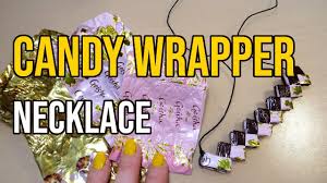 Any baby shower guest will love the taste of the custom and the wrappers are sized to fit around a 150g bar of chocolate such as a galaxy bar of chocolate. Diy Candy Wrapper Chain Necklace Easy Recycled Crafts Project Idea Youtube