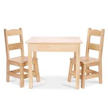 Amaon Com Melissa Doug Solid Wood Table And 2 Chairs Set Light Finish Furniture For Playroom Table Wooden Table And Chairs Hardwood Table Solid Wood Table