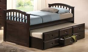 Metal frame bed with headboard and footboard. San Marino Twin Captain Bed Trundle W 3 Drawers In Dark Walnut Acme Furniture 04990