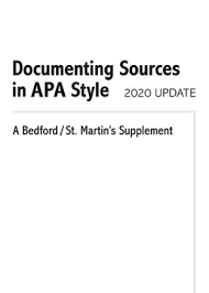It reflects the most recent printing of the manual as of january 2020. Documenting Sources In Apa Style 2020 Update 1st Edition Macmillan Learning For Instructors