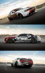 Unique Red And White Graphics Spotted On Dodge Challenger Srt Cool Car Accessories Dodge Challenger Car Accessories For Guys