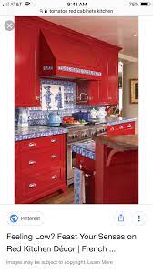 Pin By Mary Krauss On Barn Apartment Kitchen Red Kitchen Decor Red Kitchen Cabinets Red Kitchen