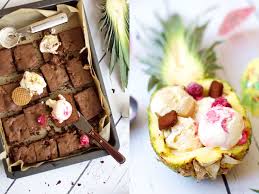 Rezept Fur Ananas Brownies Mit Eiscreme Eiscreme Brownies Lebensmittel Essen