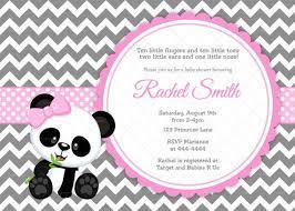 Pink And Grey Chevron Panda Bear Girl Baby Shower Invitation And Free Thank You Panda Baby Shower Invitations Panda Baby Showers Panda Baby Shower Decorations