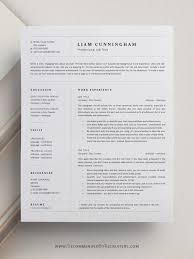 Sophisticated Elegant And Minimalist Resume Design Professional One Page Resume Template One Page Resume Template Business Resume Template Resume Design