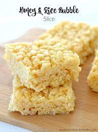 Honey And Rice Bubble Slice Recipe Rice Bubble Slice Rice Bubbles