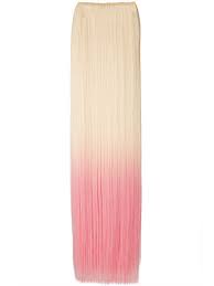 Hairdancing 14 70g one piece clip in hair extensions dip dye real hair extensions balayage hair color #2 fading to #6 and #18 ash blonde clip in hair extensions remy hair : Dip Dye One Piece Straight Hair Extensions In Pure Blonde To Pastel Pink Koko Couture