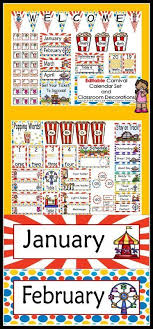 Carnival Calendar Set And Classroom Decorations Editable Circus Theme Classroom Carnival Classroom Classroom