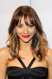 Rashida Jones Hair Color Flamboyage Celebrity Bangs Hairstyles With Bangs