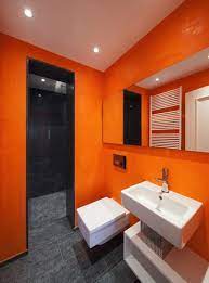 Découvrez les meubles de salle de bains : Salle De Bain Orange 54 Idees Pour Inspirer Votre Deco